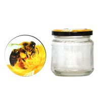 Rundglas 212 ml mit 66er Twist Off Deckel Biene