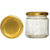 Rundglas 212 ml mit 66er Twist Off Deckel Gold