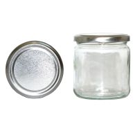Rundglas 400 ml mit 82er Twist Off Deckel Silber