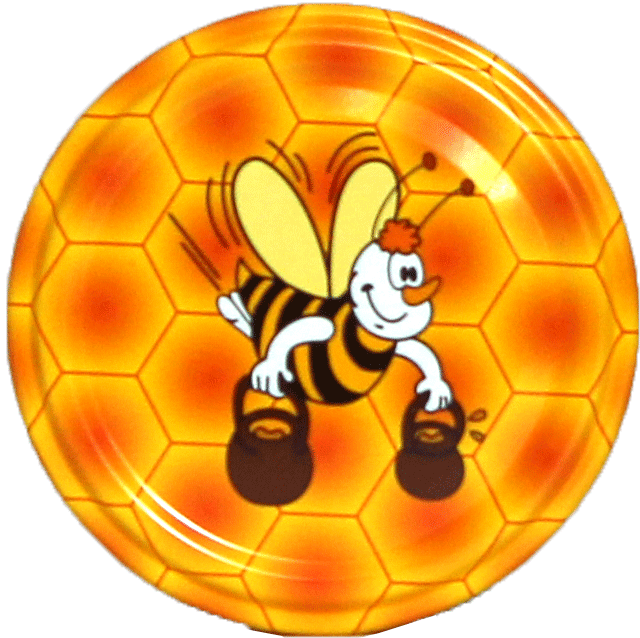 Germerott Bienentechnik 50 Stück 82er Twist Off Deckel Comic-Biene auf Rose Preis Pro Stück 0,298 Euro